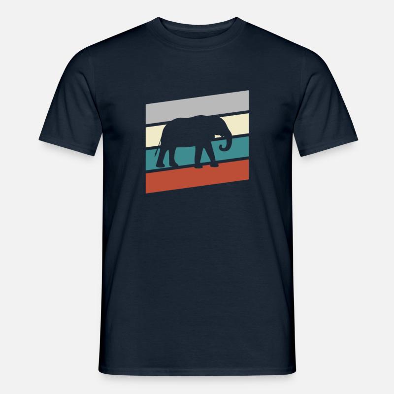 Elefant Retro - Männer T-Shirt - Navy