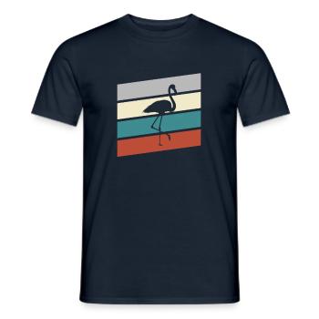Flamant rose Rétro - T-shirt homme - marine - Devant - AI Model Male 178 light (178cm)