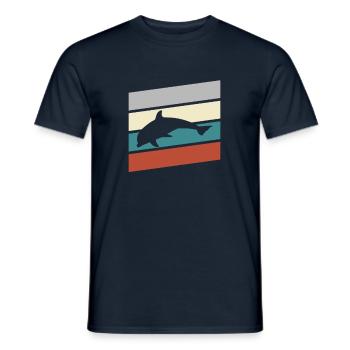 Delfin Retro - Männer T-Shirt - Navy - Vorne - AI Model Male 178 light (178cm)