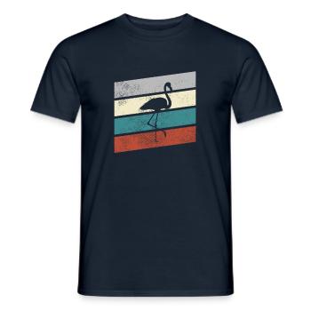 Flamant rose Rétro - T-shirt homme - marine - Devant - AI Model Male 178 light (178cm)