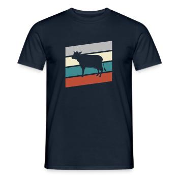 Kuh Retro - Männer T-Shirt - Navy - Vorne - AI Model Male 178 light (178cm)