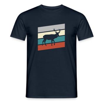 Hirsch Retro - Men's T-Shirt - navy - Front - AI Model Male 178 light (178cm)