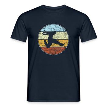 Parkour Retro - Männer T-Shirt - Navy - Vorne - AI Model Male 178 light (178cm)