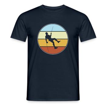 Klettern Retro - Männer T-Shirt - Navy - Vorne - AI Model Male 178 light (178cm)