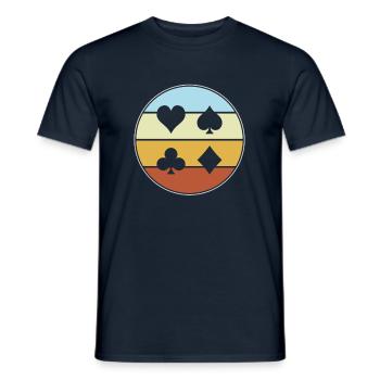 Poker Rétro - T-shirt homme - marine - Devant - AI Model Male 178 light (178cm)