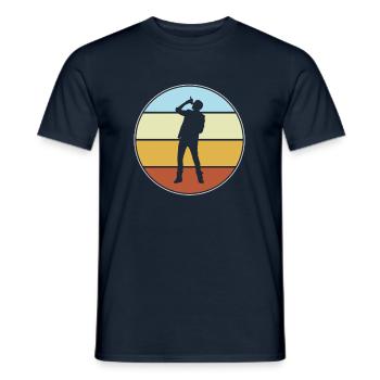 Sänger Retro - Männer T-Shirt - Navy - Vorne - AI Model Male 178 light (178cm)