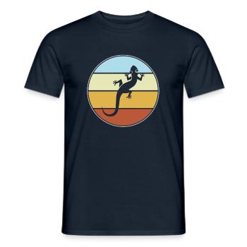 Eidechse Retro - Männer T-Shirt - Navy - Vorne - AI Model Male 178 light (178cm)