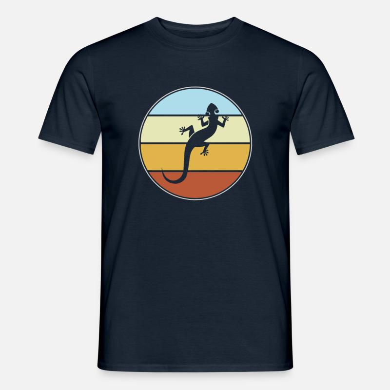 Eidechse Retro - Männer T-Shirt - Navy