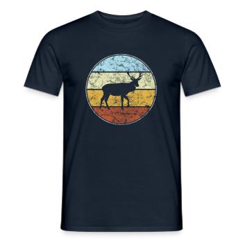 Hirsch Retro - Men's T-Shirt - navy - Front - AI Model Male 178 light (178cm)