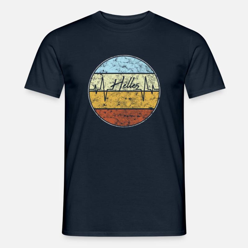 Helles Herzschlag Retro - Männer T-Shirt - Navy