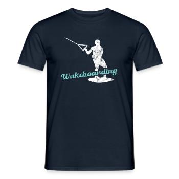 Wakeboarding - Männer T-Shirt - Navy - Vorne - AI Model Male 178 light (178cm)