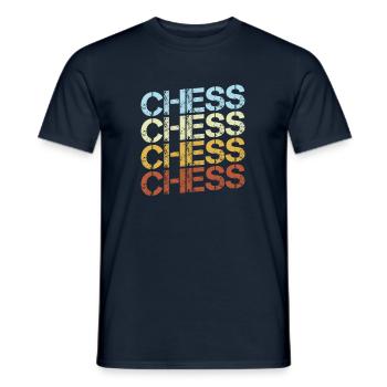 Échecs Rétro - T-shirt homme - marine - Devant - AI Model Male 178 light (178cm)