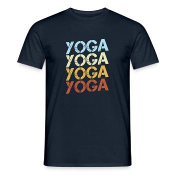 Yoga Retro - Männer T-Shirt - Navy - Vorne - AI Model Male 178 light (178cm)