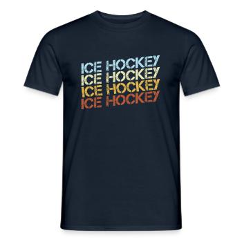 Hockey sur glace Rétro - T-shirt homme - marine - Devant - AI Model Male 178 light (178cm)