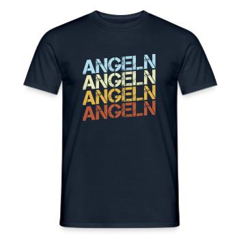 Angeln Retro - Männer T-Shirt - Navy - Vorne - AI Model Male 178 light (178cm)