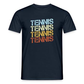 Tennis Rétro - T-shirt homme - marine - Devant - AI Model Male 178 light (178cm)