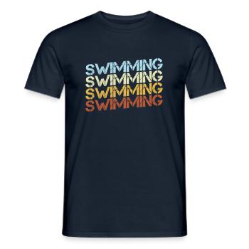 Natation Rétro - T-shirt homme - marine - Devant - AI Model Male 178 light (178cm)