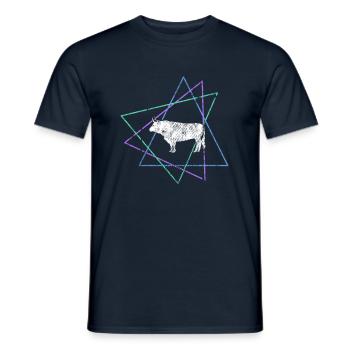 Cow - Men's T-Shirt - navy - Front - AI Model Male 178 light (178cm)