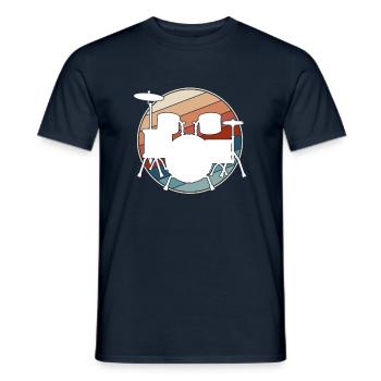 Batterie Rétro - T-shirt homme - marine - Devant - AI Model Male 178 light (178cm)