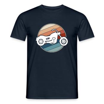 Moto Rétro - T-shirt homme - marine - Devant - AI Model Male 178 light (178cm)