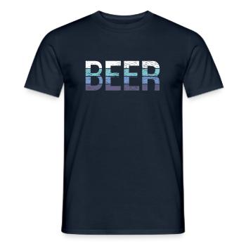 Bière - T-shirt homme - marine - Devant - AI Model Male 178 light (178cm)