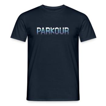 Parkour - Men's T-Shirt - navy - Front - AI Model Male 178 light (178cm)