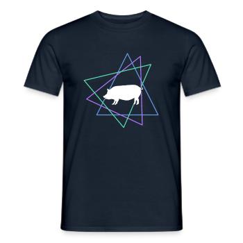 Schwein - Männer T-Shirt - Navy - Vorne - AI Model Male 178 light (178cm)
