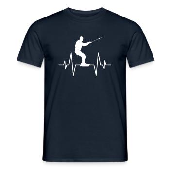 Kite Surfen Herzschlag - Männer T-Shirt - Navy - Vorne - AI Model Male 178 light (178cm)