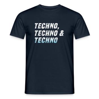 Techno Techno Techno - Mænd T-shirt - marineblå - Foran - AI Model Male 178 light (178cm)