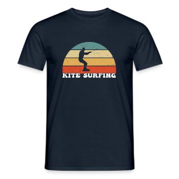 Kite Surfing Retro - Men's T-Shirt - navy - Front - AI Model Male 178 light (178cm)