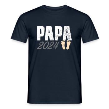 Papa 2024 - Männer T-Shirt - Navy - Vorne - AI Model Male 178 light (178cm)