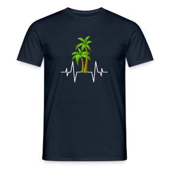 Battement de cœur de paume - T-shirt homme - marine - Devant - AI Model Male 178 light (178cm)