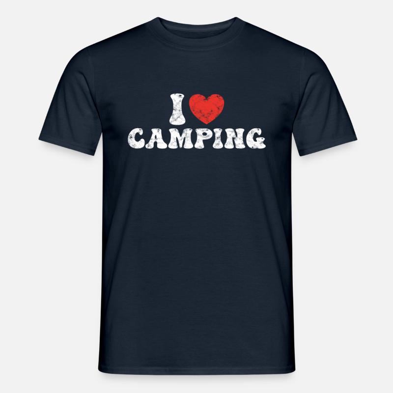 Ich liebe Camping - Männer T-Shirt - Navy