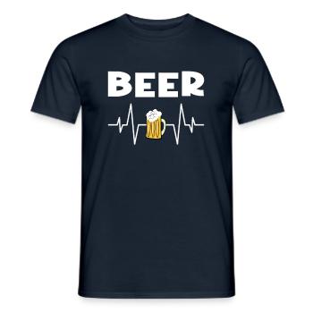 Beer Heartbeat - Men's T-Shirt - navy - Front - AI Model Male 178 light (178cm)