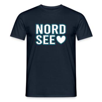 Nordsee - Männer T-Shirt - Navy - Vorne - AI Model Male 178 light (178cm)