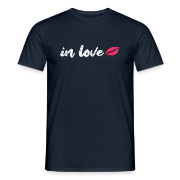 Amoureux, amoureux - T-shirt homme - marine - Devant - AI Model Male 178 light (178cm)