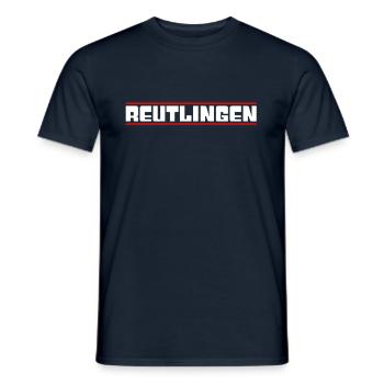 Reutlingen - Männer T-Shirt - Navy - Vorne - AI Model Male 178 light (178cm)