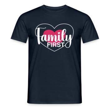 Family First - Heart & Love - Men's T-Shirt - navy - Front - AI Model Male 178 light (178cm)