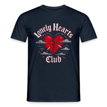 Lonely Hearts Club – Conception du cœur brisé - T-shirt homme - marine - Devant - AI Model Male 178 light (178cm)