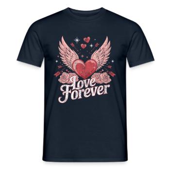 Love Forever – Romantisches Valentinstag Design - Männer T-Shirt - Navy - Vorne - AI Model Male 178 light (178cm)