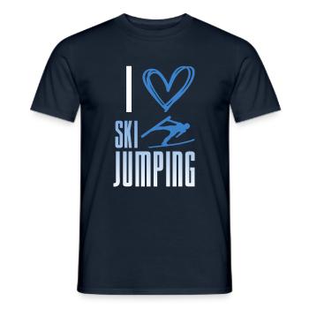 J’adore le saut à ski - sports d’hiver - T-shirt homme - marine - Devant - AI Model Male 178 light (178cm)