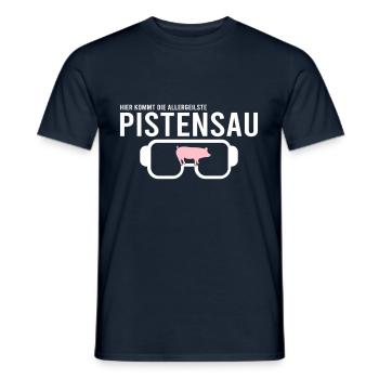 Pistensau Skier Fun - T-shirt homme - marine - Devant - AI Model Male 178 light (178cm)