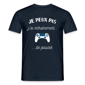 J peux pas j ai console - T-shirt homme - marine - Devant - AI Model Male 178 light (178cm)