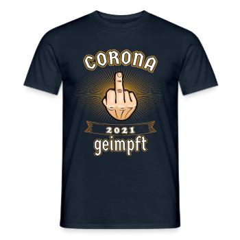 Corona geimpft Impfung Impfkampagne Geschenk - Männer T-Shirt - Navy - Vorne - AI Model Male 178 light (178cm)
