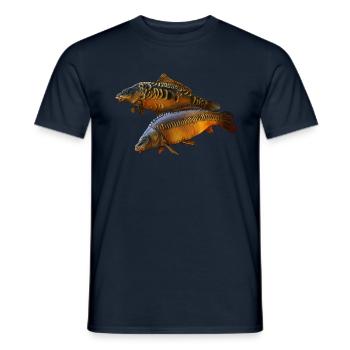 Carpe duo - T-shirt homme - marine - Devant - AI Model Male 178 light (178cm)