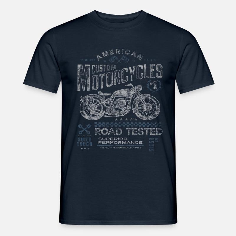 American Custom Motorcycle Mojo Design Tee - Männer T-Shirt - Navy