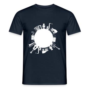 Musical instruments - Men's T-Shirt - navy - Front - AI Model Male 178 light (178cm)