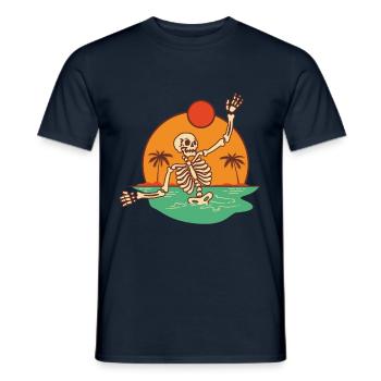 Skeleton Beach Day - Men's T-Shirt - navy - Front - AI Model Male 178 light (178cm)