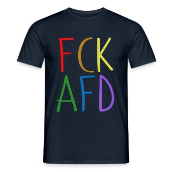 FCK AFD - Fuck AfD - Men's T-Shirt - navy - Front - AI Model Male 178 light (178cm)