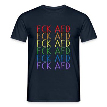 FCK AFD Rainbow - Fuck AfD - Men's T-Shirt - navy - Front - AI Model Male 178 light (178cm)